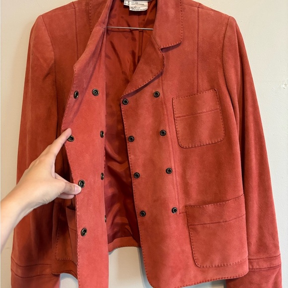 Y2K Vintage Whimsy Romantic Fairy Women's Suede Rust Leather Jacket Small Medium - Picture 7 of 15